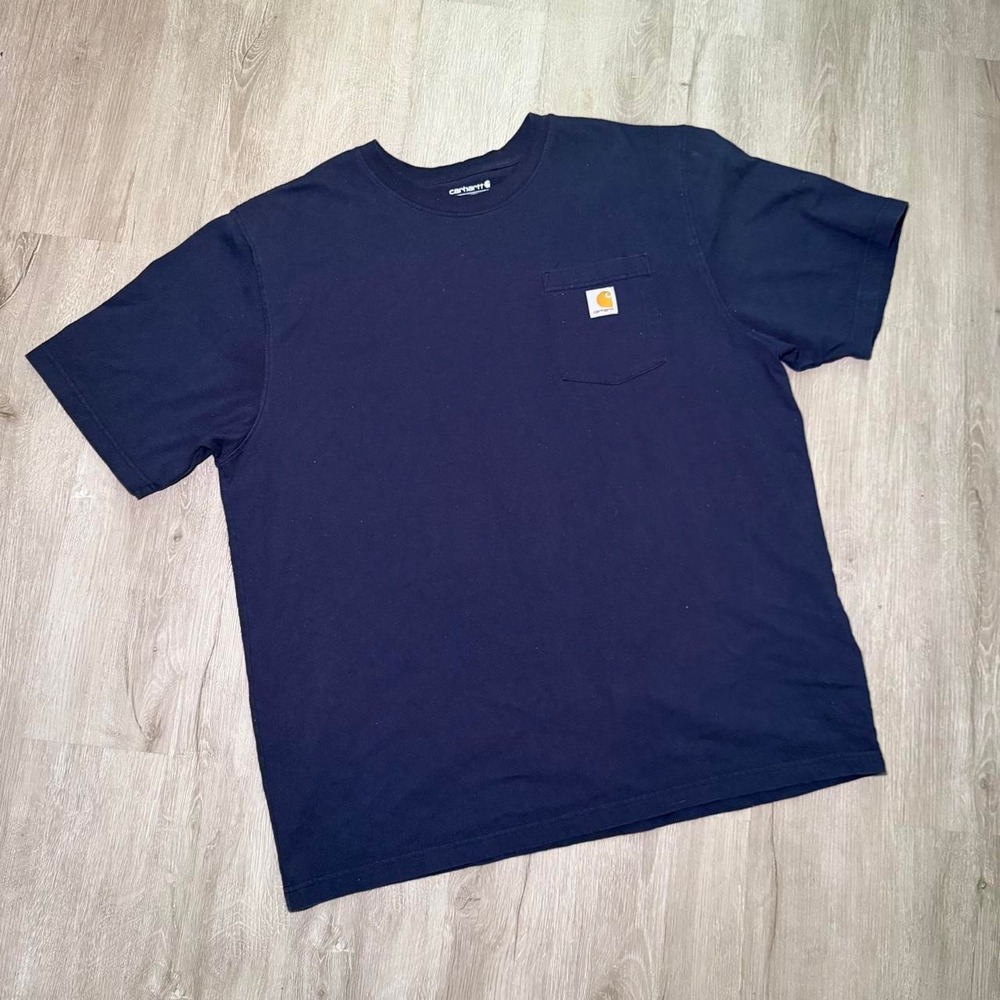 Carhartt cotton dark blue basic pocket tee